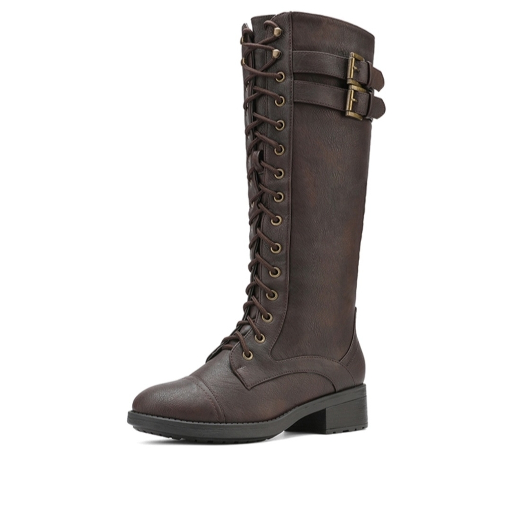 NEW! Dark Brown Lace-Up Boots 5.5/ 6